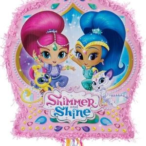 BRAND NEW girl shimmer and shine pull string birthday party piñata